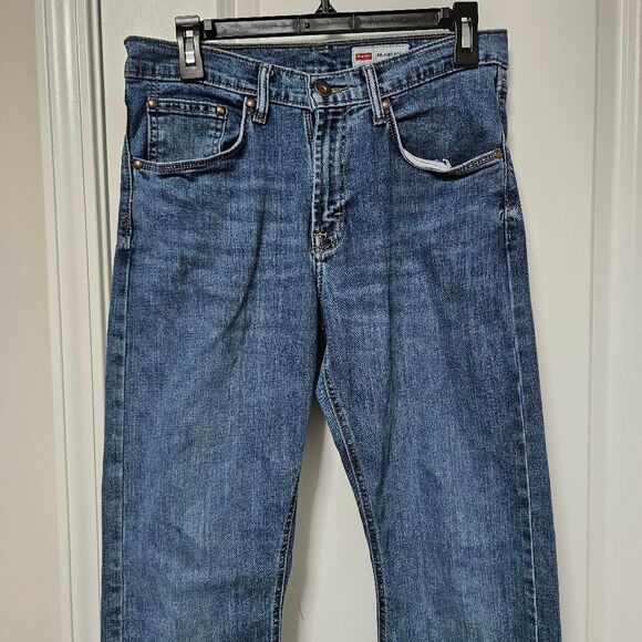 Wrangler Jeans Men's 29x30 (30x29) Blue Relaxed Boot Mid-Rise Medium Wash - Picture 5 of 10